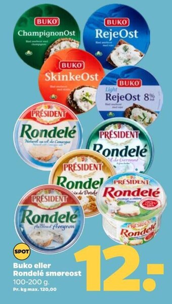 Netto Buko eller Rondelé smøreost tilbud