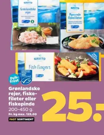 Netto Grønlandske rejer, fiske- fileter eller fiskepinde tilbud