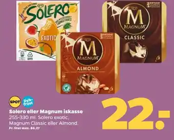 Netto Solero eller Magnum iskasse 255-330 ml tilbud