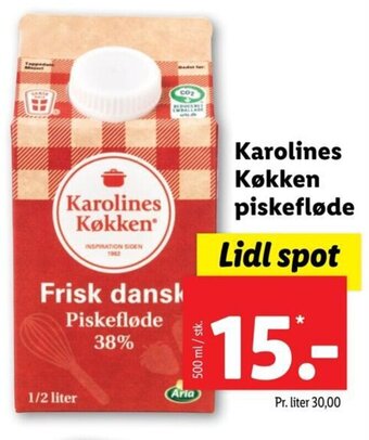 Lidl Karolines Køkken piskefløde tilbud