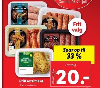 Lidl Grillsortiment tilbud