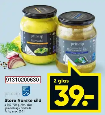 Bilka Princip Store Norske Sild 2 Glas tilbud
