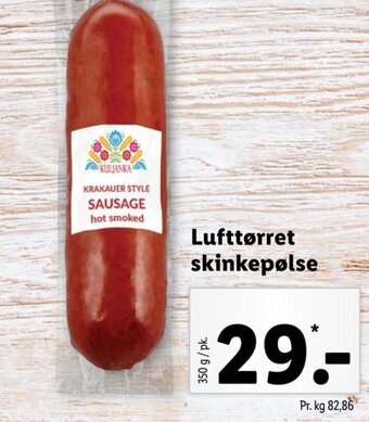 Lidl Lufttørret skinkepølse tilbud