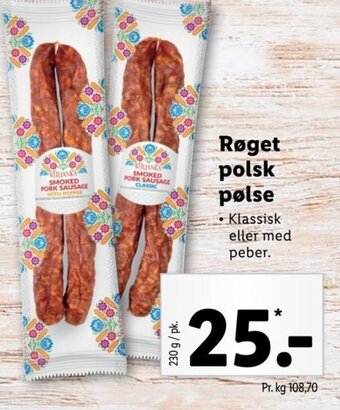 Lidl Røget polsk pølse tilbud