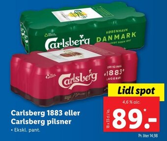 Lidl Carlsberg 1883 eller Carlsberg pilsner tilbud