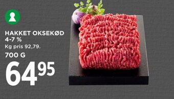 MENY HAKKET OKSEKØD 4-7% tilbud