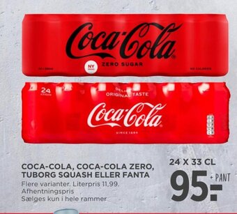 MENY COCA-COLA, COCA-COLA ZERO, TUBORG SQUASH ELLER FANTA tilbud