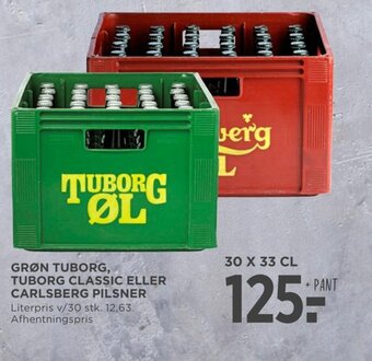 MENY GRØN TUBORG, TUBORG CLASSIC ELLER CARLSBERG PILSNER tilbud