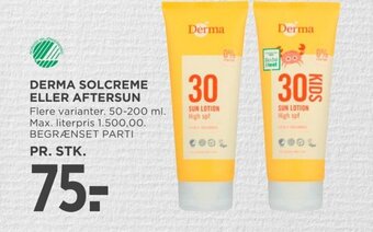 MENY DERMA SOLCREME ELLER AFTERSUN tilbud