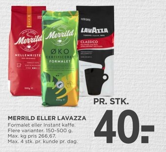 MENY MERRILD ELLER LAVAZZA tilbud
