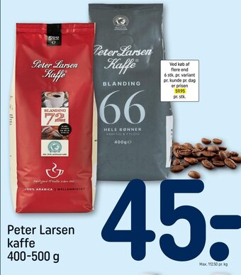 REMA 1000 Peter Larsen kaffe 400-500 g tilbud