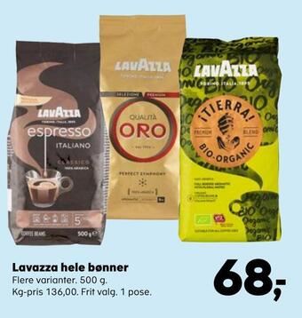 Kvickly Lavazza hele bønner tilbud