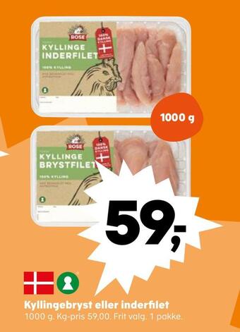 Kvickly Kyllingebryst eller inderfilet tilbud