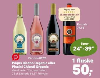 Kvickly Pagus bisano organic eller piccini chianti organic tilbud