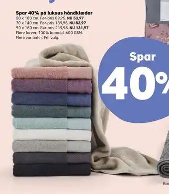 Kvickly Spar 40% på luksus håndklæder tilbud