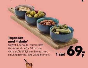 Kvickly Tapassæt med 4 skåle tilbud