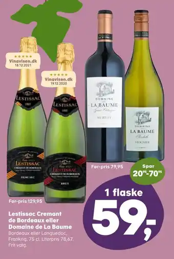 Lestissac cremant de bordeaux eller domaine de la baume