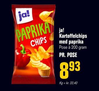Poetzsch Padborg Ja! kartoffelchips med paprika tilbud