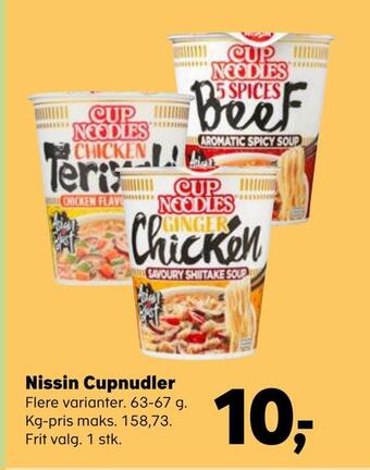 SuperBrugsen Nissin cupnudler tilbud