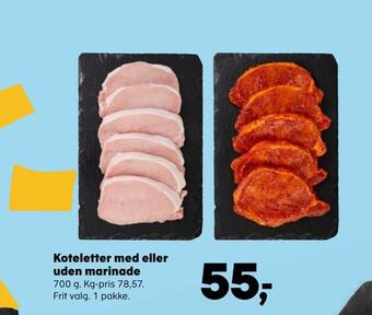 SuperBrugsen Koteletter med eller uden marinade tilbud