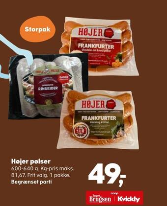 SuperBrugsen Højer pølser tilbud