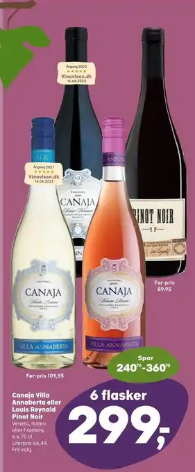 SuperBrugsen Canaja villa annaberta eller louis reynald pinot noir tilbud