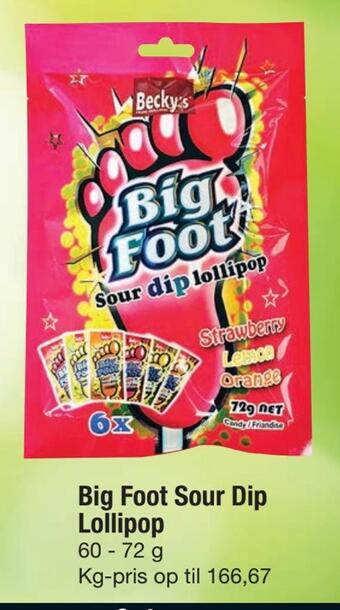 Big foot sour dip lollipop