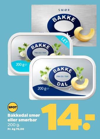 Netto Bakkedal smør eller smørbar tilbud