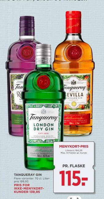 MENY Tanqueray gin tilbud