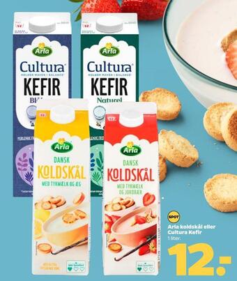 Netto Arla koldskål eller cultura kefir tilbud