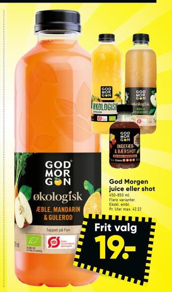Bilka God morgen juice eller shot tilbud