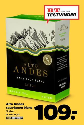 Netto Alto andes sauvignon blanc tilbud