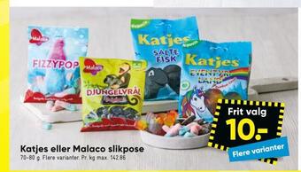 Bilka Katjes eller malaco slikpose tilbud