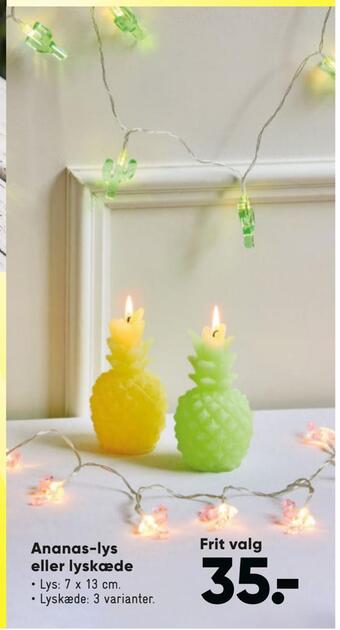 Bilka Ananas-lys eller lyskæde tilbud