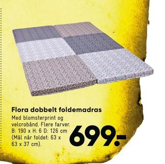 Flora dobbelt foldemadras