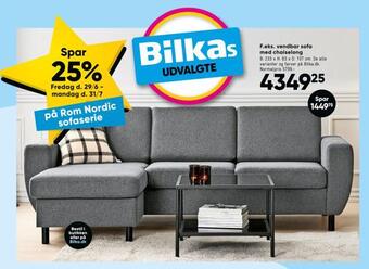 Bilka Vendbar sofa med chaiselong tilbud