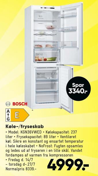 Bilka Køle-/fryseskab tilbud