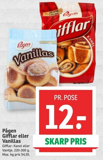 SPAR Pågen Gifflar eller Vanillas tilbud