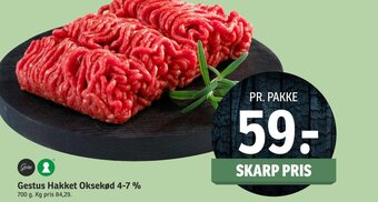 SPAR Gestus Hakket Oksekød 4-7 % tilbud