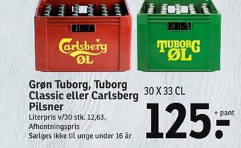 SPAR Grøn Tuborg, Tuborg Classic eller Carlsberg Pilsner tilbud