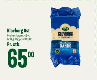 Min Købmand Klovborg ost tilbud
