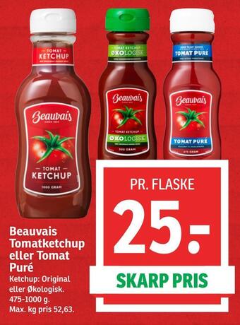 SPAR Beauvais tomatketchup eller tomat puré tilbud