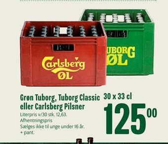Min Købmand Grøn tuborg, tuborg classic eller carlsberg pilsner tilbud