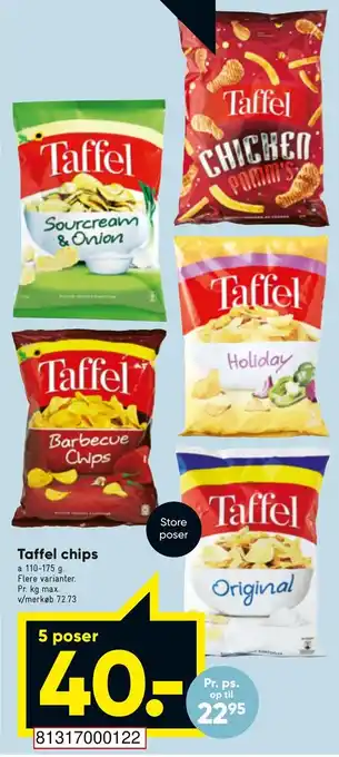 Bilka Taffel Chips 110-175g tilbud