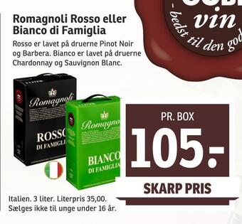 SPAR Romagnoli rosso eller bianco di famiglia tilbud