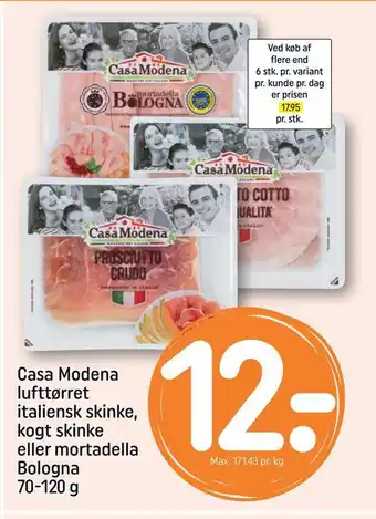 REMA 1000 Casa modena lufttørret italiensk skinke, kogt skinke eller mortadella bologna tilbud