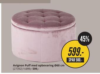 My Home Avignon puff med opbevaring ø60 cm tilbud