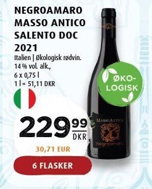 Scandinavian Park Negroamaro masso antico salento doc 2021 - 6 flasker tilbud