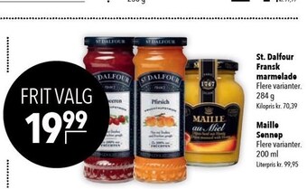 Citti St. dalfour fransk marmelade el. maille sennep tilbud