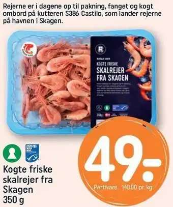 REMA 1000 Kogte friske skalrejer frra skagen tilbud